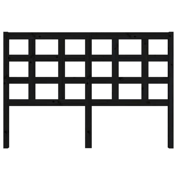 vidaXL Sengegavl svart 145,5x4x100 cm heltre furu