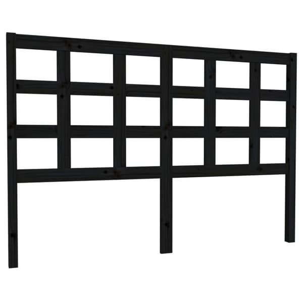 vidaXL Sengegavl svart 145,5x4x100 cm heltre furu