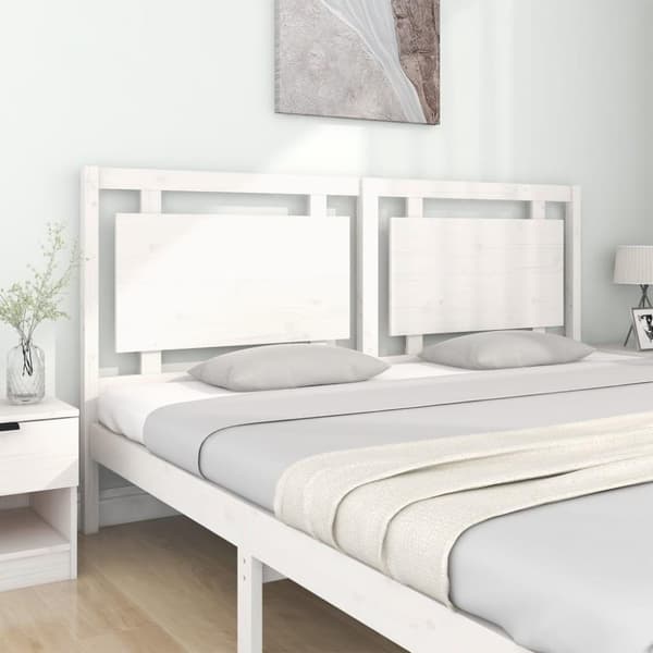vidaXL Sengegavl hvit 185,5x4x100 cm heltre furu
