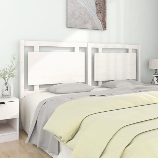 vidaXL Sengegavl hvit 185,5x4x100 cm heltre furu