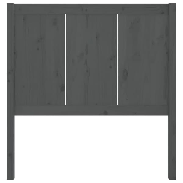 vidaXL Sengegavl grå 80,5x4x100 cm heltre furu