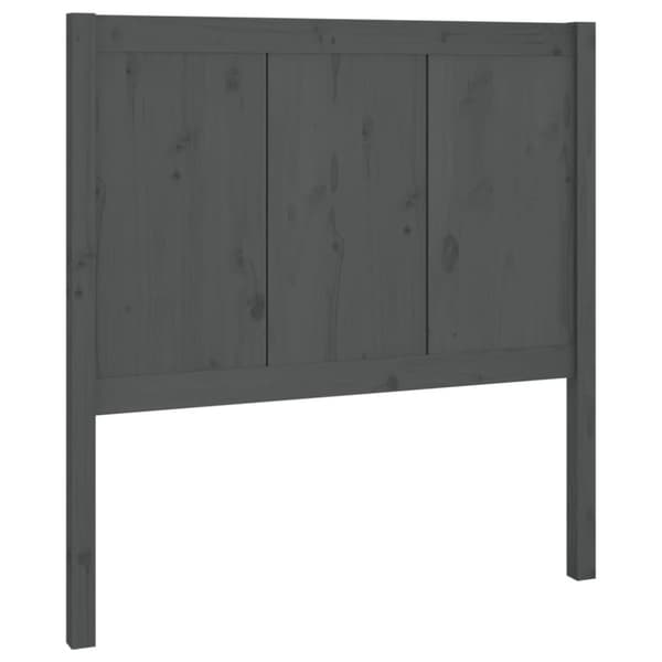 vidaXL Sengegavl grå 80,5x4x100 cm heltre furu