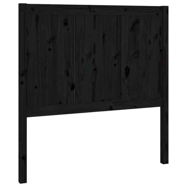 vidaXL Sengegavl svart 95,5x4x100 cm heltre furu