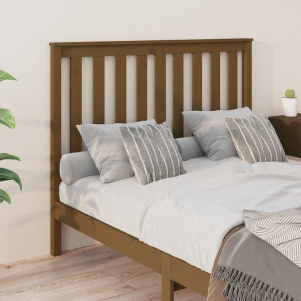 vidaXL Sengegavl honningbrun 146x6x101 cm heltre furu