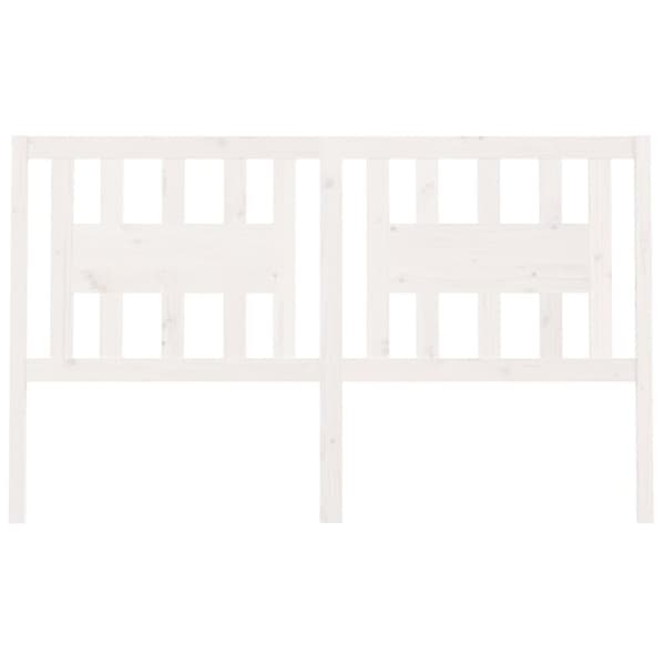 vidaXL Sengegavl hvit 126x4x100 cm heltre furu