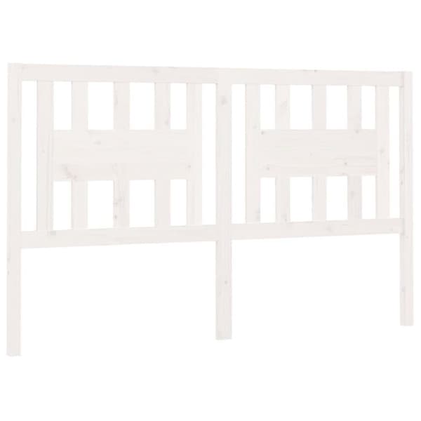 vidaXL Sengegavl hvit 126x4x100 cm heltre furu