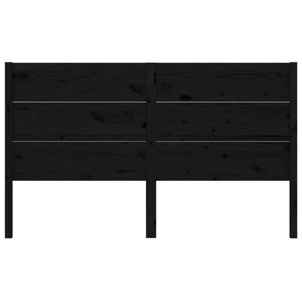 vidaXL Sengegavl svart 126x4x100 cm heltre furu