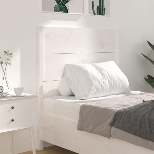 vidaXL Sengegavl hvit 106x4x100 cm heltre furu