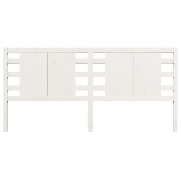 vidaXL Sengegavl hvit 126x4x100 cm heltre furu