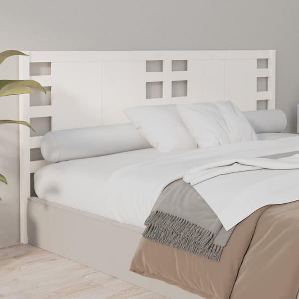 vidaXL Sengegavl hvit 126x4x100 cm heltre furu