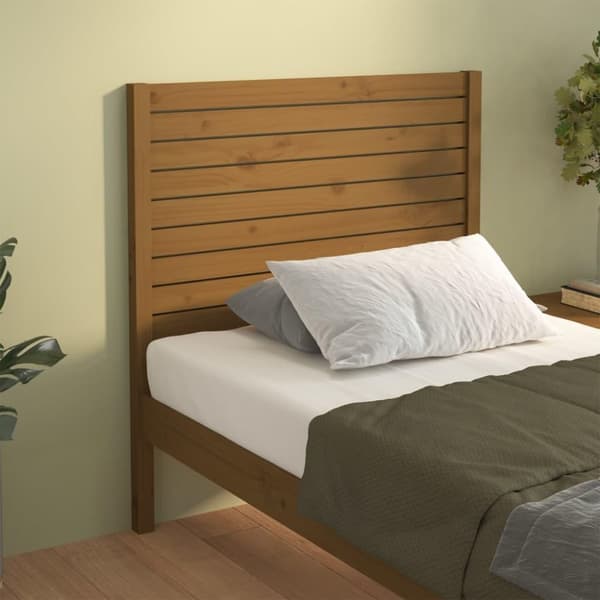 vidaXL Sengegavl honningbrun 106x4x100 cm heltre furu