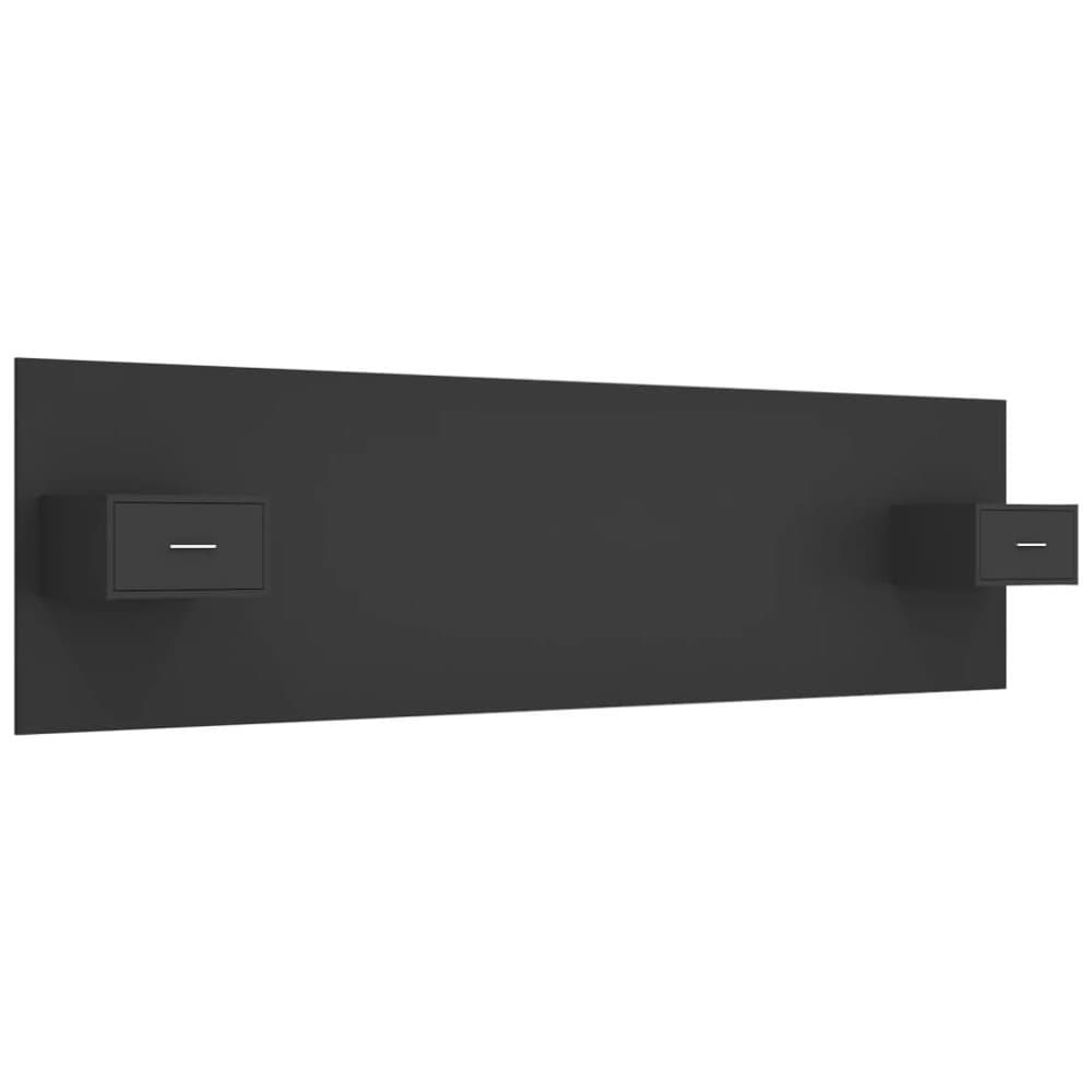 vidaXL Sänggavel med lådor svart konstruerat trä