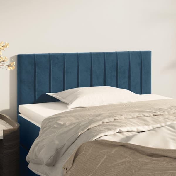 vidaXL sengegavl 90x5x78/88 cm fløjl mørkeblå