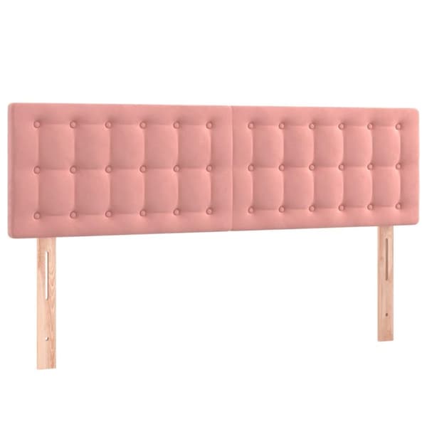 vidaXL sengegavle 2 stk. 72x5x78/88 cm fløjl lyserød
