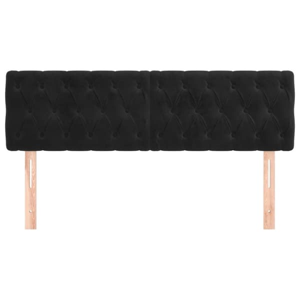 vidaXL sengegavle 2 stk. 72x7x78/88 cm fløjl sort