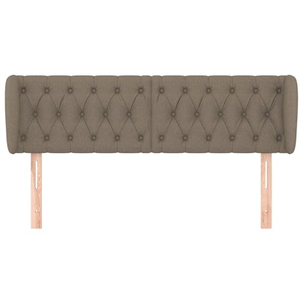 vidaXL sengegavl med kanter 163x23x78/88 cm stof gråbrun