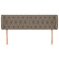 Miniatyrbillede 3 af 9: vidaXL sengegavl med kanter 163x23x78/88 cm stof gråbrun