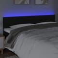 Miniatyrbillede 3 af 6: vidaXL sengegavl med LED-lys 180x5x78/88 cm kunstlæder sort