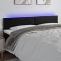 Miniatyrbillede 2 af 6: vidaXL sengegavl med LED-lys 180x5x78/88 cm kunstlæder sort