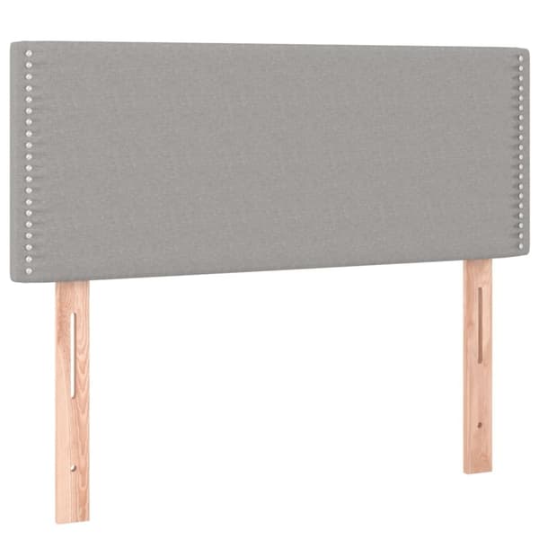 vidaXL sengegavl med LED-lys 90x5x78/88 cm stof lysegrå