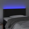 Miniatyrbillede 3 af 6: vidaXL sengegavl med LED-lys 80x5x78/88 cm velour sort