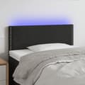 Miniatyrbillede 2 af 6: vidaXL sengegavl med LED-lys 80x5x78/88 cm velour sort