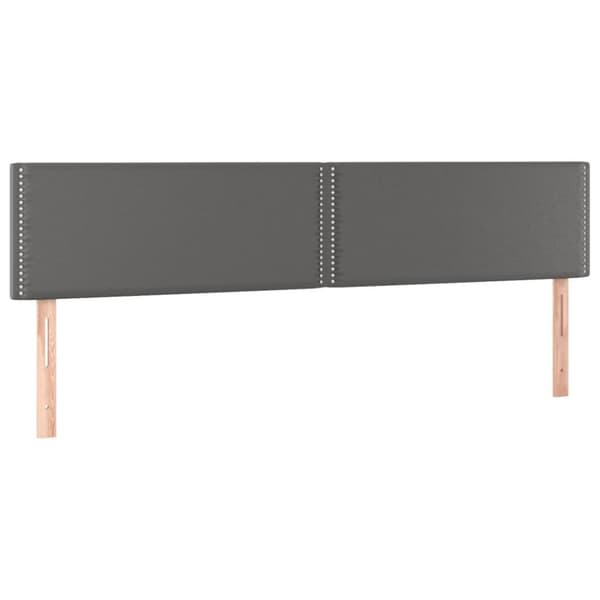 vidaXL sengegavl med LED-lys 180x5x78/88 cm kunstlæder grå