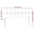 Miniatyrbillede 6 af 6: vidaXL sengegavl med LED-lys 144x5x78/88 cm stof sort