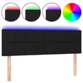 Miniatyrbillede 1 af 6: vidaXL sengegavl med LED-lys 144x5x78/88 cm stof sort