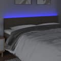Miniatyrbillede 3 af 6: vidaXL sengegavl med LED-lys 200x5x78/88 cm stof gråbrun