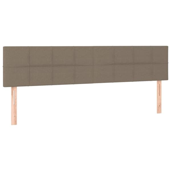 vidaXL sengegavl med LED-lys 200x5x78/88 cm stof gråbrun