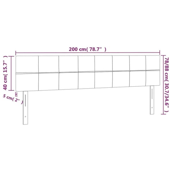 vidaXL sengegavl med LED-lys 200x5x78/88 cm stof gråbrun