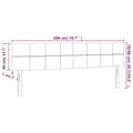Miniatyrbillede 6 af 6: vidaXL sengegavl med LED-lys 200x5x78/88 cm stof gråbrun