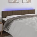 Miniatyrbillede 2 af 6: vidaXL sengegavl med LED-lys 200x5x78/88 cm stof gråbrun