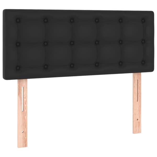 vidaXL sengegavl med LED-lys 90x5x78/88 cm kunstlæder sort