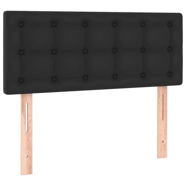 vidaXL sengegavl med LED-lys 100x5x78/88 cm kunstlæder sort