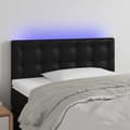 Miniatyrbillede 2 af 6: vidaXL sengegavl med LED-lys 100x5x78/88 cm kunstlæder sort