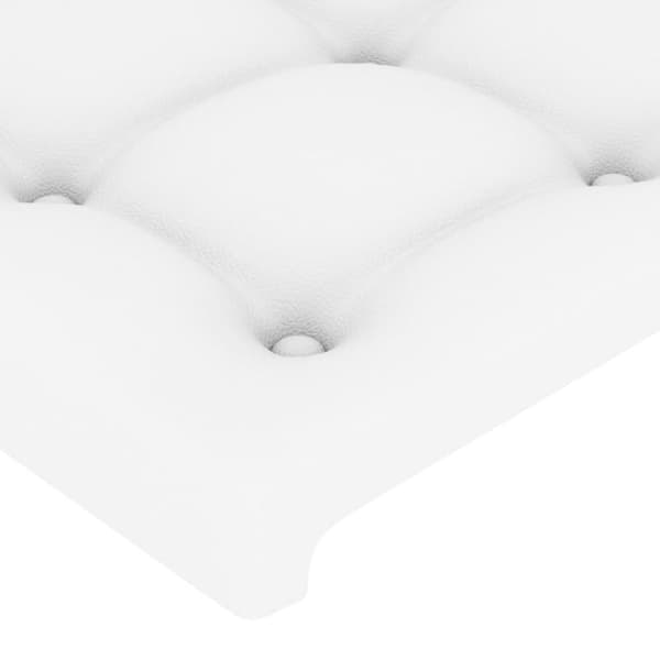 vidaXL sengegavl med LED-lys 144x5x78/88 cm kunstlæder hvid