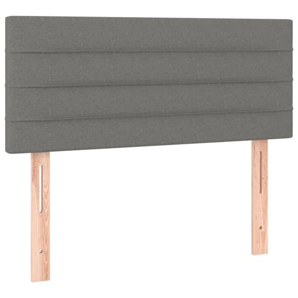 vidaXL sengegavl med LED-lys 100x5x78/88 cm stof mørkegrå