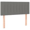 Miniatyrbillede 4 af 6: vidaXL sengegavl med LED-lys 90x5x78/88 cm stof mørkegrå