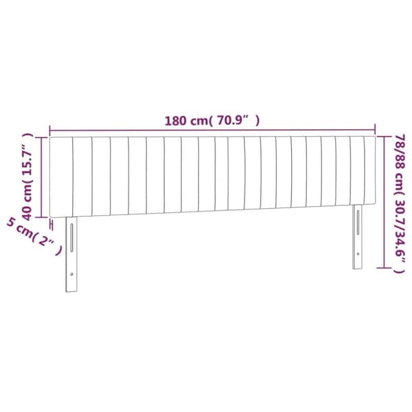 vidaXL Sänggavel LED mörkgrå 180x5x78/88 cm tyg