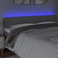 Miniatyrbillede 3 af 6: vidaXL sengegavl med LED-lys 180x5x78/88 cm stof lysegrå
