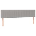 Miniatyrbillede 4 af 6: vidaXL sengegavl med LED-lys 180x5x78/88 cm stof lysegrå