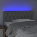 Miniatyrbillede 3 af 6: vidaXL sengegavl med LED-lys 100x7x78/88 cm stof lysegrå