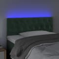 Miniatyrbild 3 av 6: vidaXL Sänggavel LED mörkgrön 90x7x78/88 cm sammet