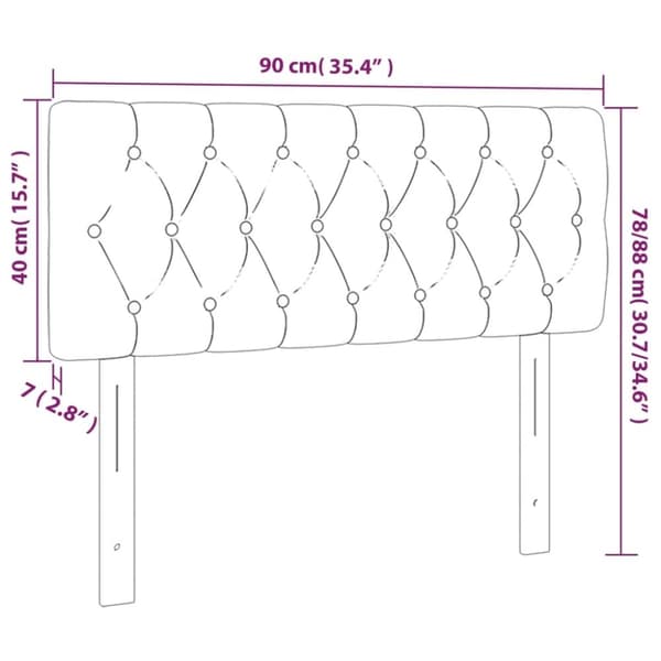 vidaXL Sänggavel LED mörkgrön 90x7x78/88 cm sammet