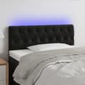 Miniatyrbillede 2 af 6: vidaXL sengegavl med LED-lys 90x7x78/88 cm velour sort