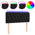 Miniatyrbillede 1 af 6: vidaXL sengegavl med LED-lys 90x7x78/88 cm velour sort