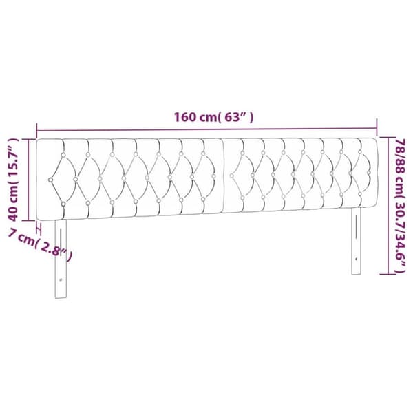 vidaXL sengegavl med LED-lys 160x7x78/88 cm velour mørkegrøn