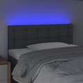 Miniatyrbillede 3 af 6: vidaXL sengegavl med LED-lys 90x5x78/88 cm stof mørkegrå